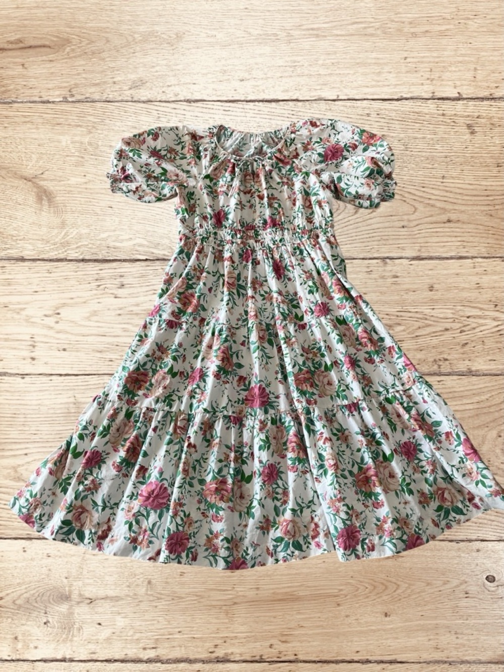 Anthropologie Floral Somerset Maxi Dress in Ivory and Pink 2X - Picture 4 of 11